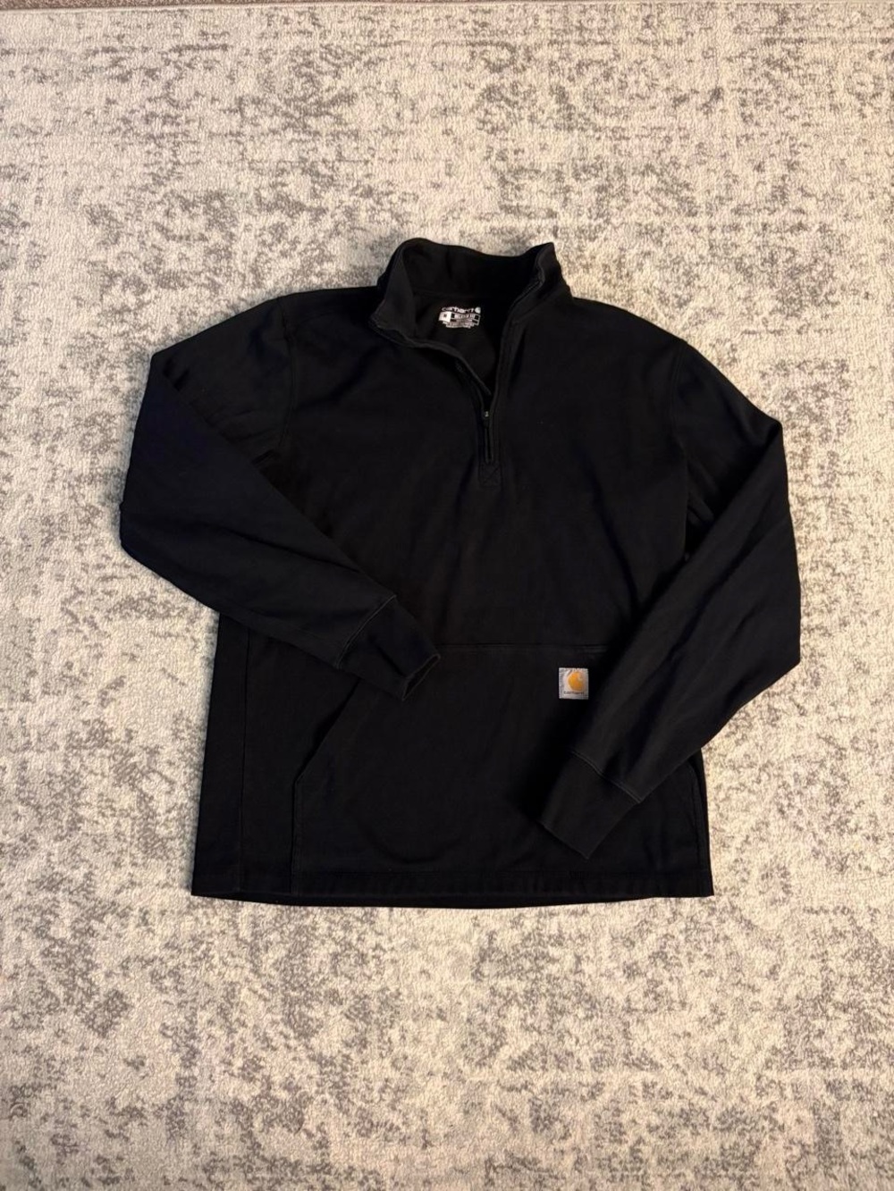 Men’s Medium Carhartt Relaxed Fit Black Quarterzip with Pouch